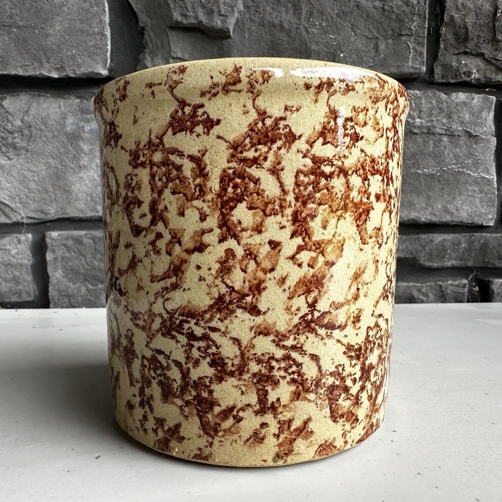 Robinson Ransbottom Pottery Roseville Red 1 Qt Spongeware Utensil Crock Cottage
